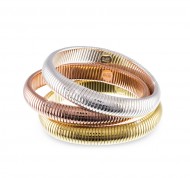 Bracciale rigido in bronzo con 3 cerchi maglia tubogas a 3 colori