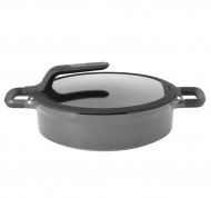 Tegame con coperchio 2 manici 28 cm grigio