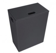Porta biancheria grande in ecopelle nero