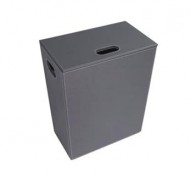 Porta biancheria medio in ecopelle grigio