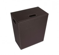 Porta biancheria medio in ecopelle marrone