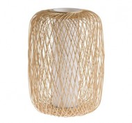 Lampada da tavolo in rattan