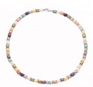 Collana in argento perle multicolore