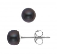Orecchini in argento con perle nere