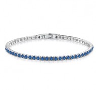 Bracciale Tennis in argento 925 con zirconi color zaffiro