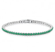 Bracciale Tennis in argento 925 con zirconi color smeraldo