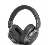 Cuffie stereo Bluetooth nera con porta di ricarica USB