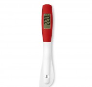 Spatola in silicone per alimenti con termometro digitale rossa e bianca
