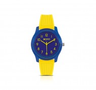 Orologio da uomo blu e giallo in silicone