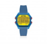 Orologio da uomo azzurro e giallo in silicone