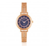 Orologio da donna in acciaio oro rosato Collezione London Fall