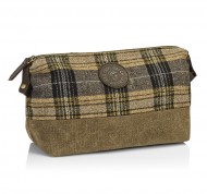 Trousse da viaggio in tessuto tartan e cotone cerato