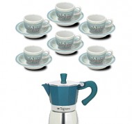 SET MOKA + 6 TAZZINE CAFFE' OLD AMERICA