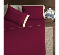 Completo matrimoniale Double Color prugna e panna
