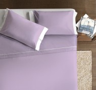 Completo matrimoniale Double Color glicine e bianco