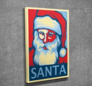 Quadro natalizio in canvas con telaio in legno