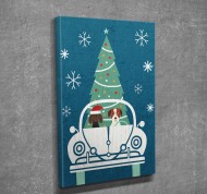 Quadro natalizio in canvas con telaio in legno