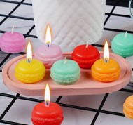 Eco Candele multicolor in cera di soia naturale a forma di macaron