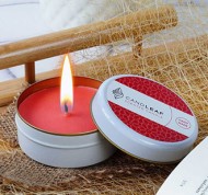 Eco Candela rossa profumata alla fragola in cera di soia naturale