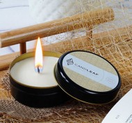 Eco Candela bianca profumata alla vaniglia in cera di soia naturale