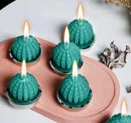 Eco Candele verdi in cera di soia naturale a forma di mini cactus