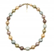 Collana girocollo Aurora con perle multicolor