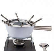 FONDUTA GREY IN ALLUMINIO ANTIADERENTE CON 6 FORCHETTINE IN INOX E BASE ARDESIA