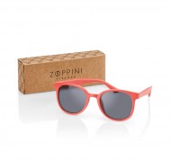 Occhiali da sole unisex rossi con montatura in paglia di frumento