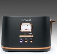 Tostapane 2 fette nero in acciaio inox
