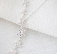 Collana in argento 925 Sterling con cristalli a forma di stelle