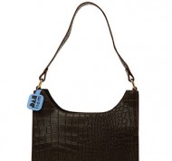 Borsa marrone in ecopelle stampa pitone con tracolla