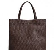 Borsa marrone a spalla in ecopelle effetto intrecciato