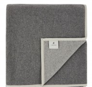 Coperta letto singolo Cortina double face antracite e grigio in pura lana merinos extrafine con bordo