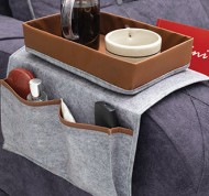 Organizer per braccioli in feltro grigio