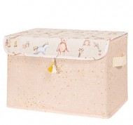 Cesto con coperchio in polipropilene rosa