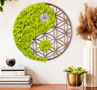Decorazione murale Yin Yang in MDF e muschio