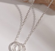 Collana in argento sterling 925 con zirconi bianchi