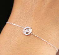 Braccialetto in argento sterling 925 con zirconi bianchi