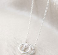 Collana in argento sterling 925 con zirconi bianchi