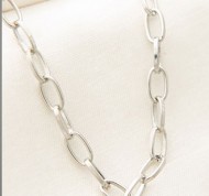 Collana a catena in metallo color argento