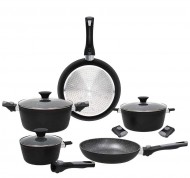 Batteria 8 pezzi Space Saving in alluminio nero