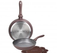 Set 2 padelle Cooking Circle in alluminio marrone con proteggipentola