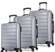 Set 3 Trolley rigidi grigio metal in ABS da 37/70/100 lt linea Ruby
