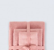 Set asciugamani rosa da 3 pezzi