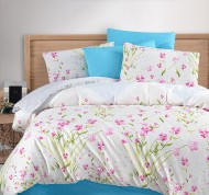 Copripiumino letto singolo Flora in misto cotone