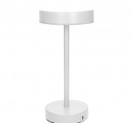 Lampada da tavolo Frisbee LED touch bianco opaco metal