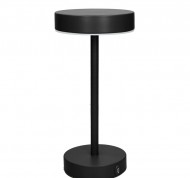 Lampada da tavolo Frisbee LED touch nero opaco metal