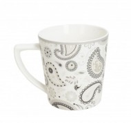 Set 6 mug Shanti in porcellana bianca a fantasia