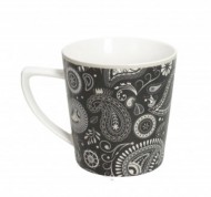 Set 6 mug Shanti in porcellana nera a fantasia