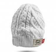 Cappello di lana bianco con cuffie con microfono integrati